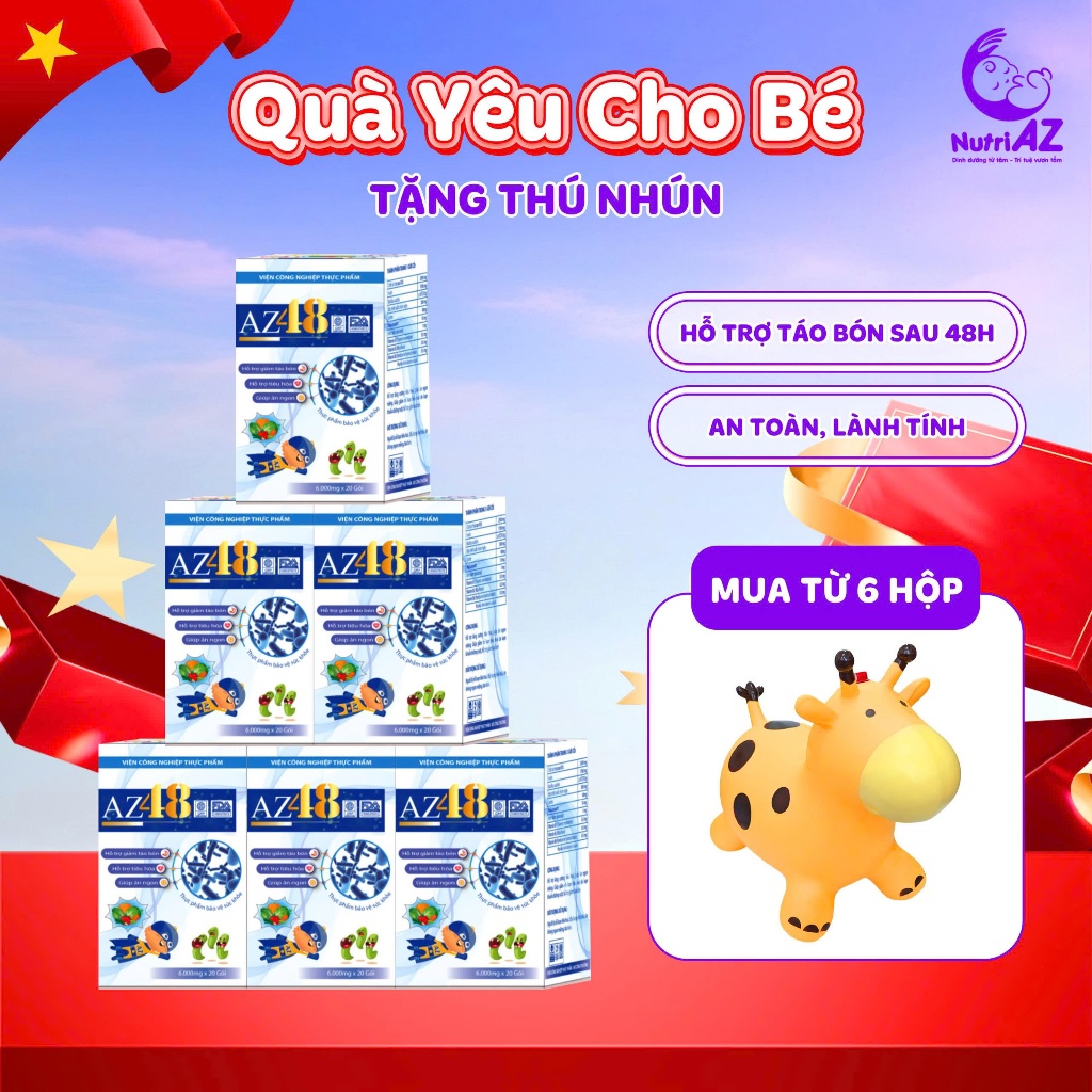 Combo 6 Men Vi Sinh AZ48 NutriAZ Hỗ Trợ Trẻ Tiêu Hóa, Ăn Ngon Nhập Khẩu