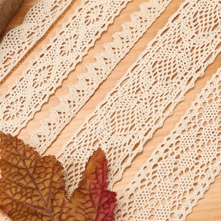 (Bán lẻ 1 mét) Dây ren trang trí màu trắng ngà nhiều mẫu - Tada Craft
