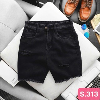  Quần short đùi jean nam đen rách gối chất bò cao cấp co dãn 4 chiều cực đẹp quần rin nam form skinny HAVADO M90 mới 