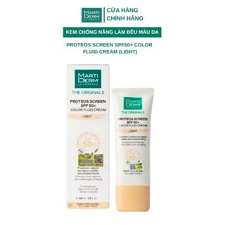 Kem Chống Nắng MartiDerm Light Làm Đều Màu Da - MartiDerm Proteos Screen SPF50+ Color Fluid Cream (Light) (40ml)