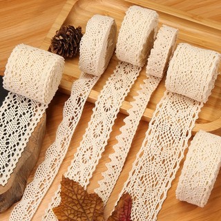 (Bán lẻ 1 mét) Dây ren trang trí màu trắng ngà nhiều mẫu - Tada Craft
