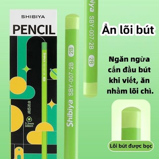 gỗ đen cải tiếnBút chì màu xanh lá cây nhỏ，Ngòi HB dày, khó gãy，Bút chì 2B dành cho trẻ em