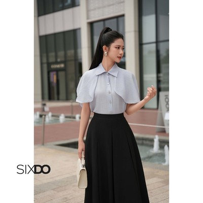 Áo sơ mi tơ tay choàng SIXDO (Purple Organza Shirt)