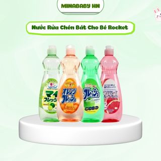 Nước rửa chén bát rau củ quả đồ ăn dặm cho bé Rocket hàng nội Địa Nhật Bản chai 600ml
