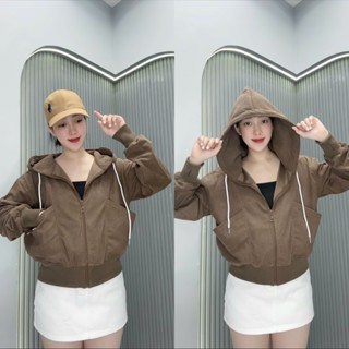 Áo Khoác Nữ Nhung Gân Vải Mềm Mịn , 6 TÚI (2 túi ngoài sâu rộng. 4 túi trong có khóa kéo tiện lợi)