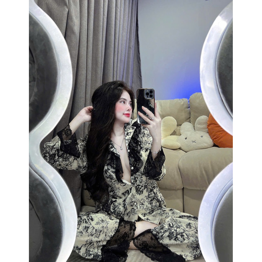 [𝐑𝐞̉ 𝐯𝐨̂ đ𝐢̣𝐜𝐡] Sét bộ ngủ pijama thiết kế siêu sang chất lụa latin mềm mịn mát nhiều mẫu (freesize 
