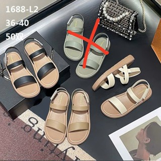  Sandal Dép Quai Ngang Nữ Nhựa Dẻo Chống Thấm Chống Trơn Trượt 1688 