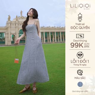 Váy dài nhẹ nhàng hai dây đũi dáng chữ A suông thiết kế nữ tính mặc đi chơi CayLeo Design - DD1002