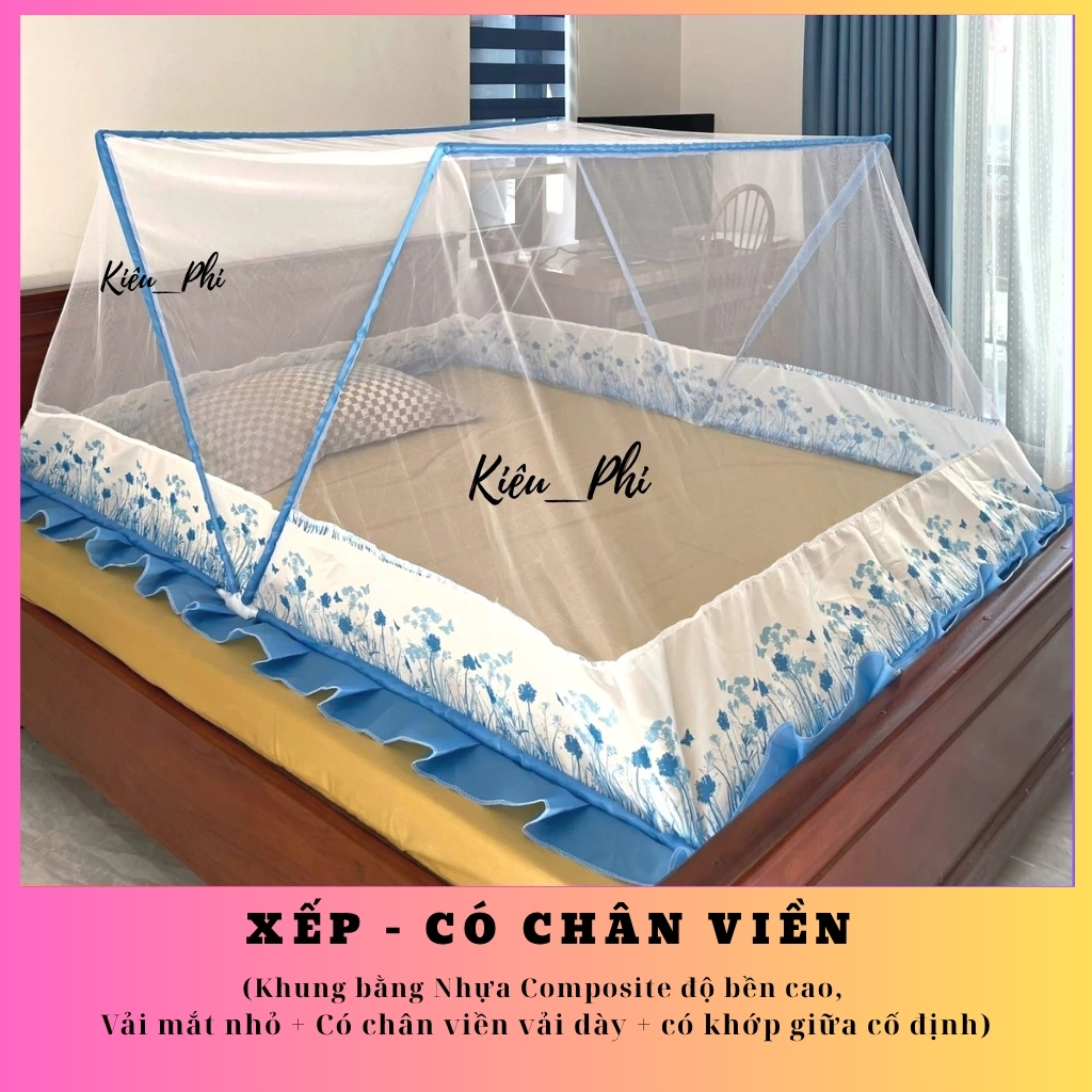 Màn chụp người lớn khung xếp thông minh cao cấp - Mùng ngủ tự bung chống muỗi gấp gọn