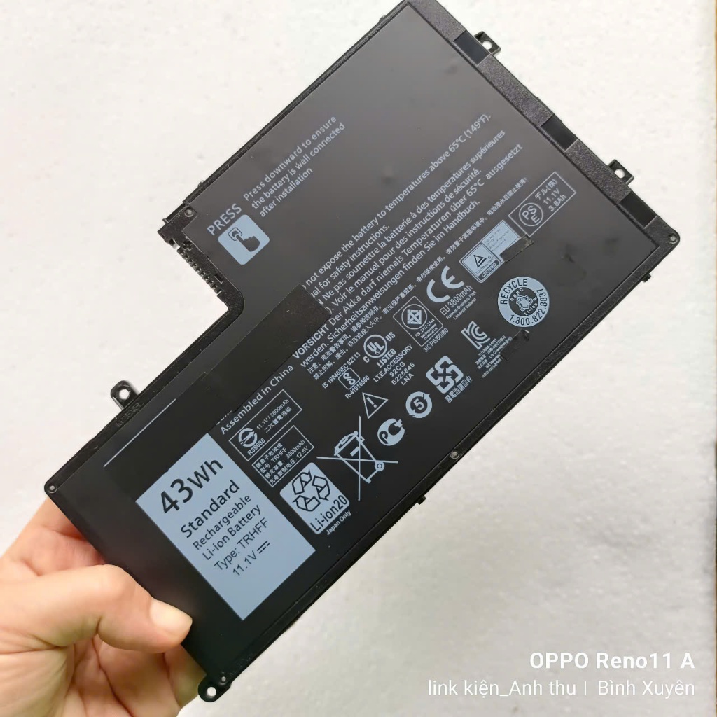 Pin zinTRHFF 43Wh DELL Inspiron 5445 5447  5448 5457 5545 5547 5548 5557, Latitude 3450 3550