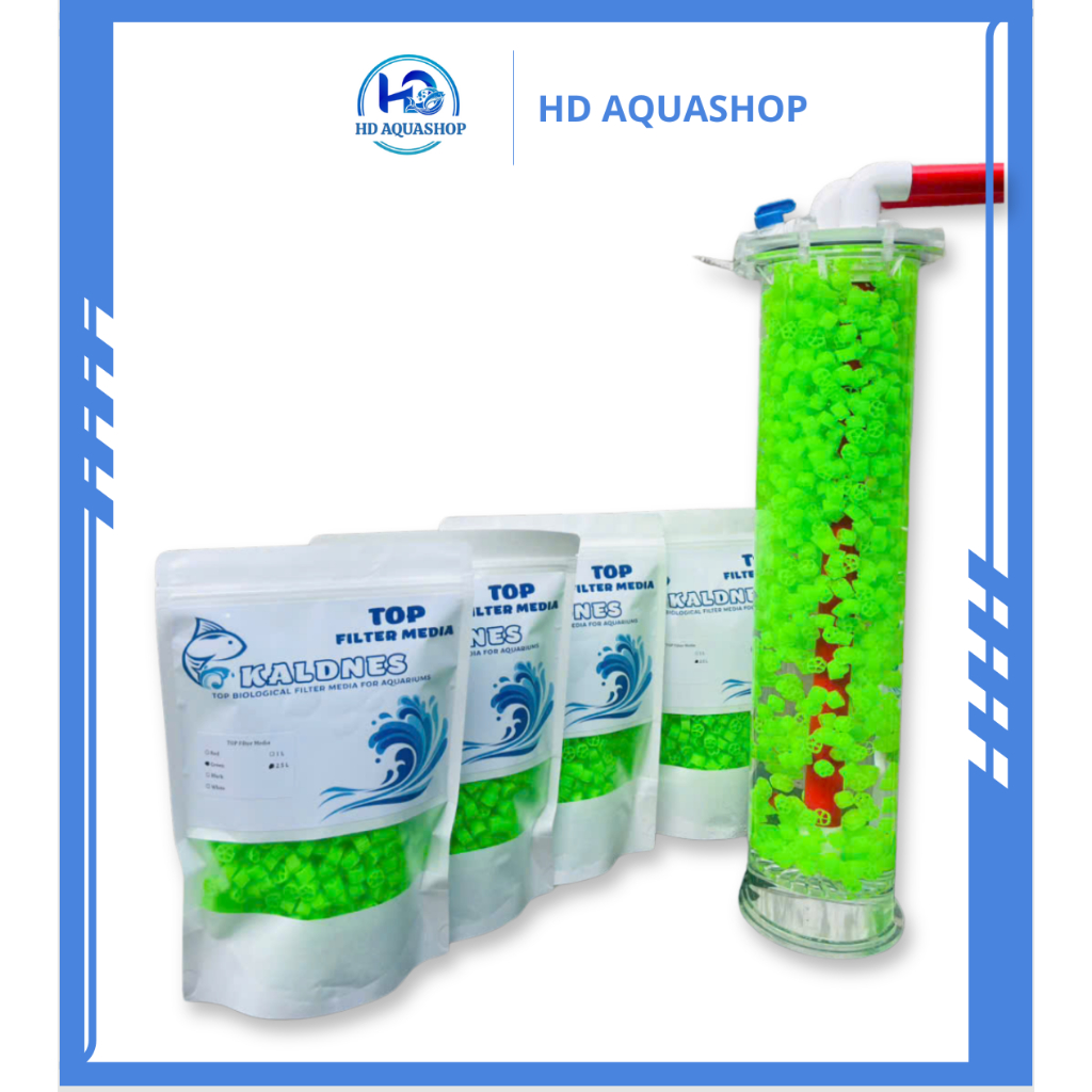 Kaldnes màu xanh phản quang  -Kanet lọc bể cá- Giá thể vi sinh - Vật liệu lọc cho bể cá cảnh, hồ cá,