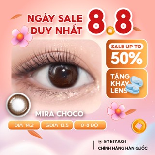 Lens nâu cận 3 tháng EYEIYAGI Mira Choco độ cận 0-8 DIA 14.2mm | Kính áp tròng không ngâm chính hãng Hàn Quốc