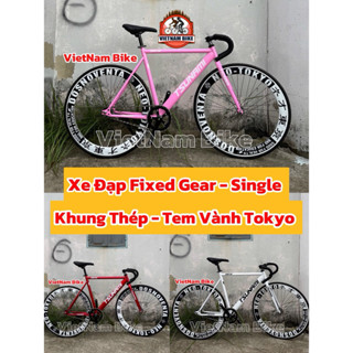  xe đạp thể thao fixed gear và single dán tem vành Tokyo 4 cm đủ màu   kèm strap và dụng cụ lắp ráp   
