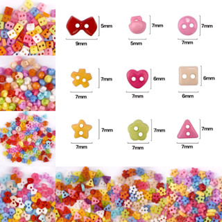 [Gói 25/50 cái] Nút nhựa màu loại 6 - 7MM nhiều kiểu trang trí thủ công [nguyên liệu handmade]