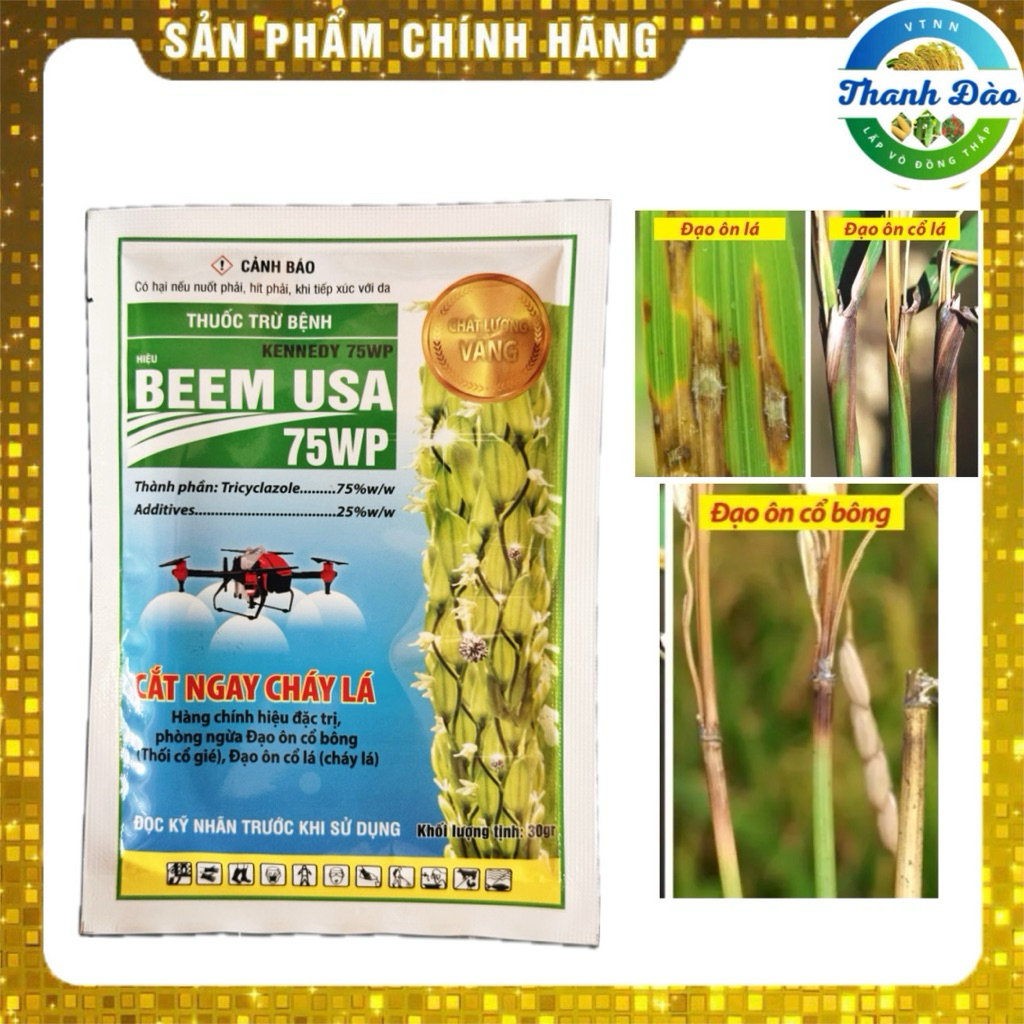 BEEM MỸ 75WP gói 30g quản lý đạo ôn lá, đạo ôn cổ bông BEAM  MỸ, BEAM USA
