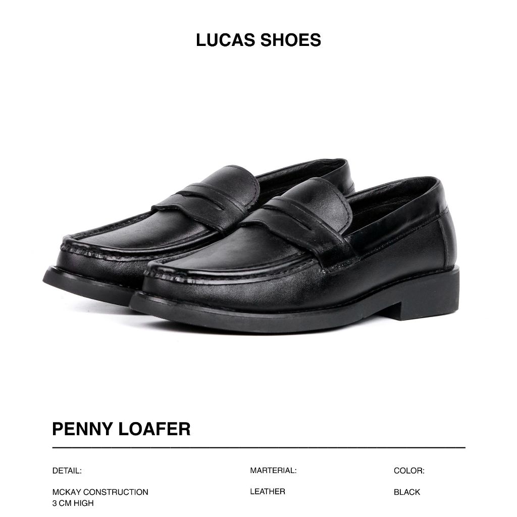 Giày da nam Penny Loafer , da bò nhập khẩu Lucas Shoes, Kiểu Dáng Công Sở, Bảo hành 1 năm