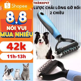 Lược Chải Lông Cho Chó Mèo Lông Dài - Lược Gỡ Rối 2 Chiều Tỉa và Loại Bỏ Lông Rụng - TICIPET