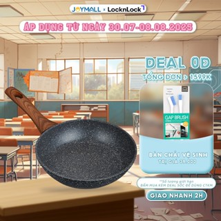 Chảo nhôm chống dính LocknLock Baum Marble LBU1203 20cm LBU1243 24cm LBU1283 28cm dùng bếp từ