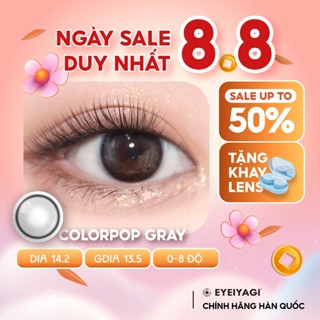 Kính áp tròng EYEIYAGI lens xám tro Colorpop Gray cận 3 tháng độ cận 0-8 DIA 14.2mm | Chính hãng Hàn Quốc