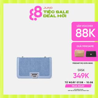 Túi Xách Nhỏ Nữ Thời Trang JUNO Nắp Gập Gắn Khóa Trang Trí TXN660