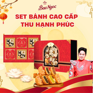   SET "THU HẠNH PHÚC" - Mới 2025  Hộp 6 Bánh NƯỚNG Trung Thu Bảo Ngọc Cao Cấp  80g Bánh  