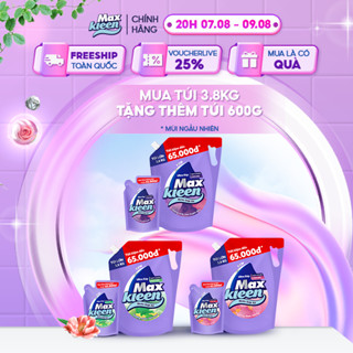 Combo Túi Nước Giặt Xả 3.8kg + Túi Nước Giặt Xả 600g MaxKleen