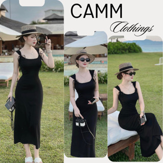 Váy body, đầm nữ dáng dài hai dây cột nơ lụa chất thun tăm co giãn bàu bí bon chen được D1624