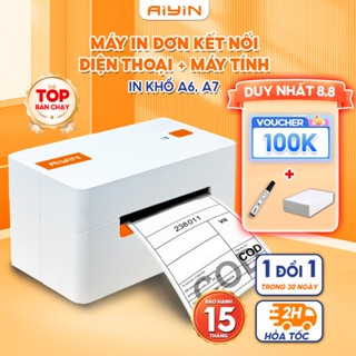 Máy In Nhiệt Bluetooth AYIN Khổ A6 A7, Máy In Đơn Hàng TMĐT Từ Điện Thoại, Mã Vận Đơn BH 15 Tháng
