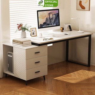 Bàn làm việc chân sắt kết hợp tủ để đồ có ngăn kéo chất liệu gỗ MDF thương hiệu UNLIMI - GM196