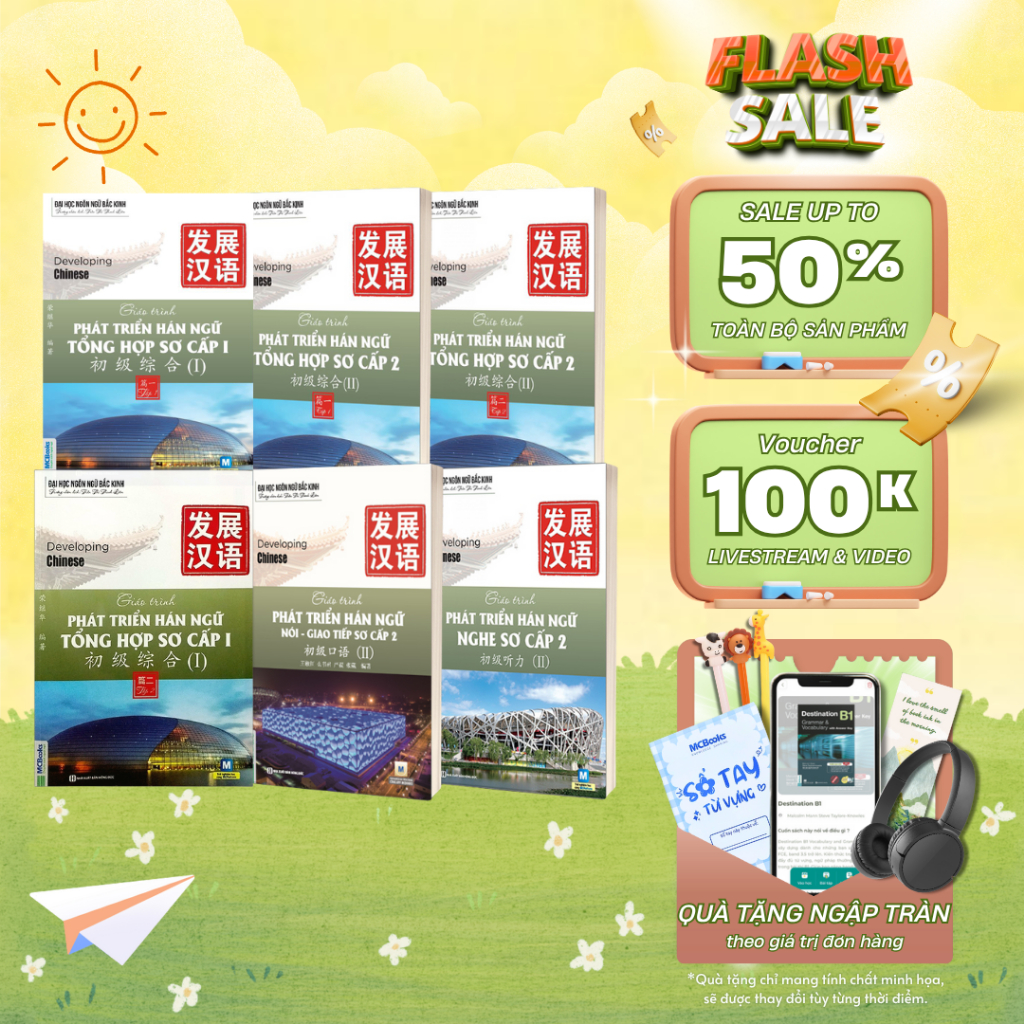 Sách - Trọn bộ Giáo Trình Phát triển Hán Ngữ sơ cấp - (Combo hoặc lẻ tùy chọn) MCBooks