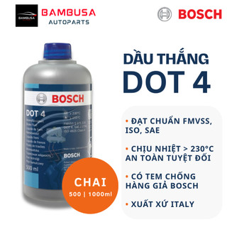 Dầu thắng BOSCH DOT 4 | Xuất xứ Italy | Chai 500-1000ml
