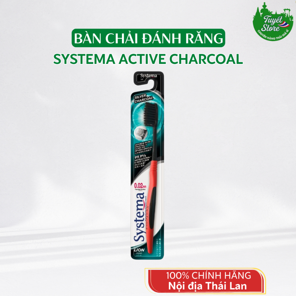 Bàn Chải Đánh Răng Systema Active Charcoal Than Hoạt Tính Kháng Khuẩn Nhật Bản