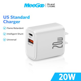 Củ Sạc Nhanh 20W GaN MeeGoo,Bộ Sạc 2 Cổng Type C USB Cho Samsung Huawei Xiaomi Oppo phone 12 16