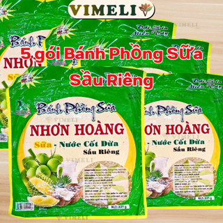  Combo 5 Gói Bánh Tráng Sữa Dừa Bến Tre Nhơn Hoàng Cốt Dừa Sầu Riêng - Bánh Phồng Sữa Nhơn Hoàng - Bánh Tráng VIMELI 