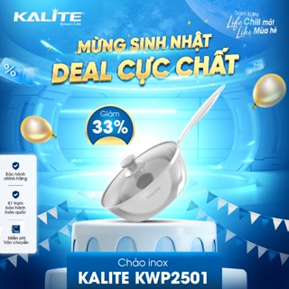 Chảo inox 304 lòng sâu Kalite KWP2501 chống dính tự thân,size 24cm,dùng mọi loại bếp,chiên xào 2in1
