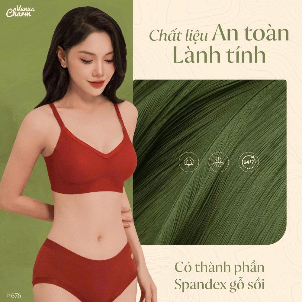 Combo 3 áo lót lười eMfit Venus Charm không gọng, không đường viền, đệm mỏng nâng đẩy siêu nhẹ - 0676 | BigBuy360 - bigbuy360.vn