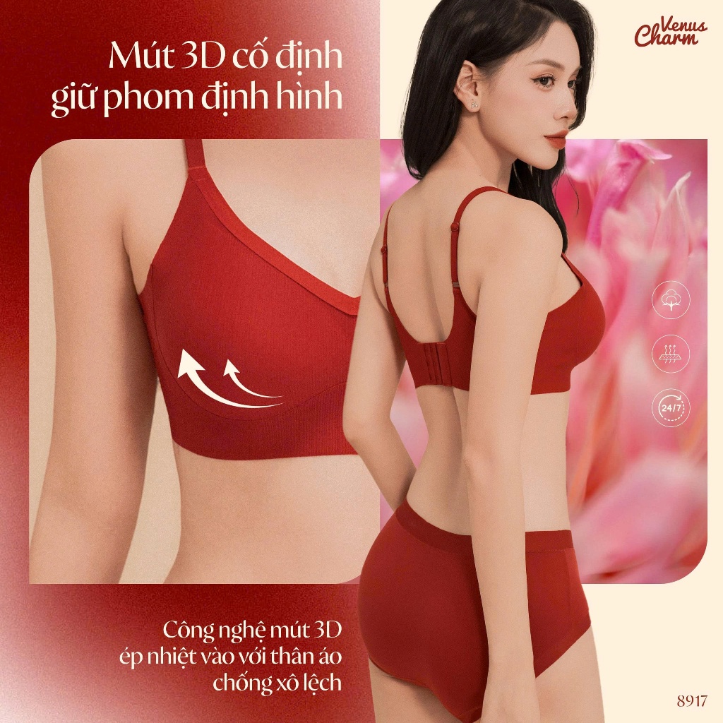 Combo 3 áo lót lười eMfit Venus Charm không gọng, không đường viền, đệm mỏng nâng đẩy siêu nhẹ - 0676 | BigBuy360 - bigbuy360.vn