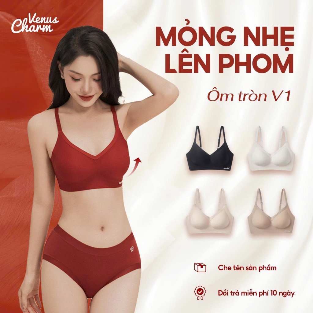 Combo 3 áo lót lười eMfit Venus Charm không gọng, không đường viền, đệm mỏng nâng đẩy siêu nhẹ - 0676 | BigBuy360 - bigbuy360.vn