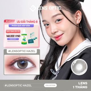 Kính áp tròng 1 tháng LENS OPTIC màu HAZEL, lens khoá ẩm, an toàn cho mắt nhạy cảm - LENS OPTIC