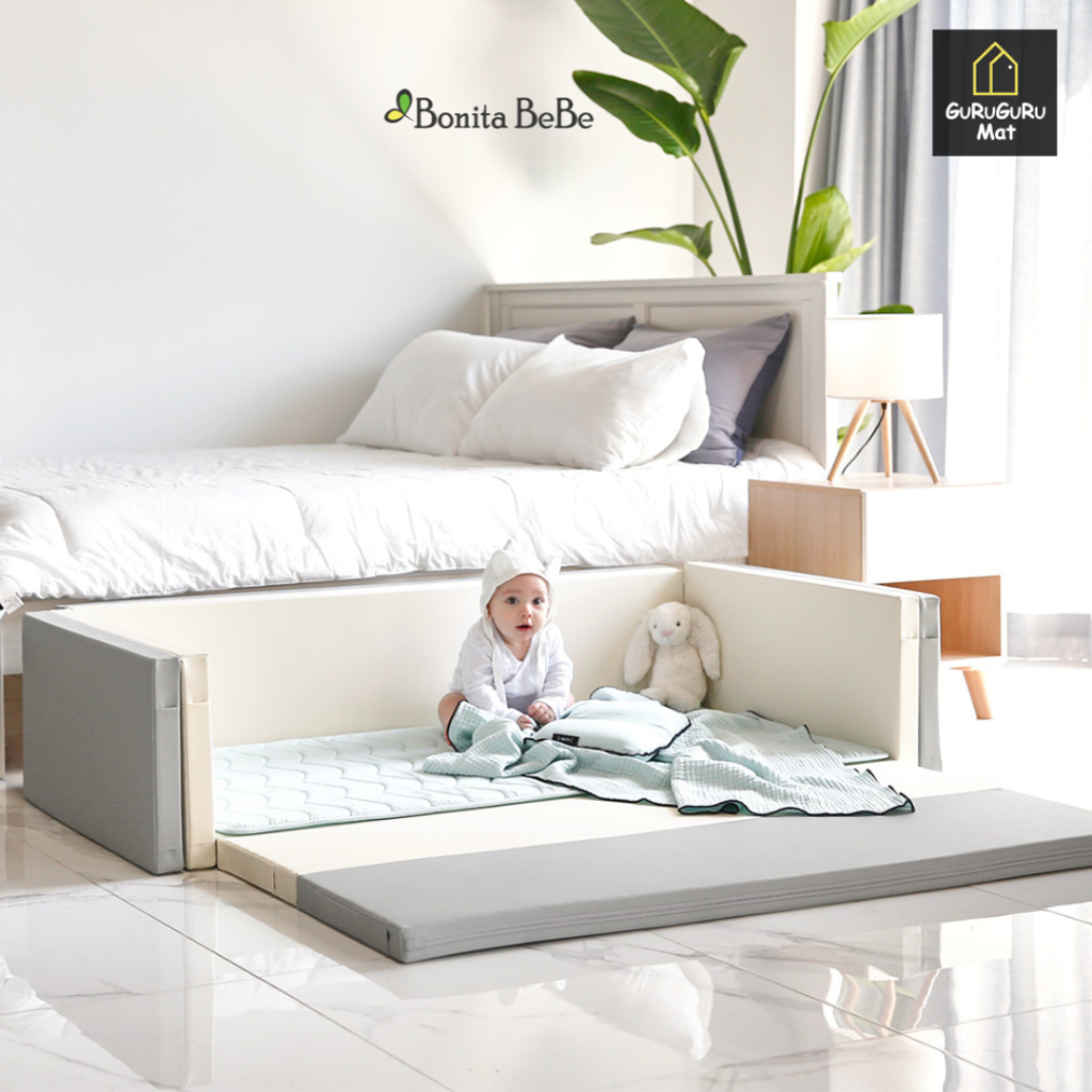 [Chính hãng Bonitabebe] Giường Bumper Bed đa năng cho bé size Infant 160*90*h35cm nhập khẩu Hàn Quốc