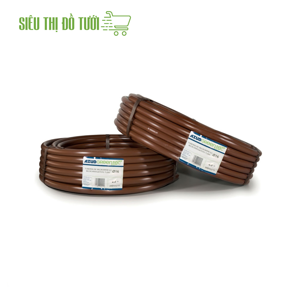 (Cuộn 50m) Ống PE Azud Greentec 2 màu nâu, đen - Chuyên dùng cho hệ thống tưới cảnh quan đô thị