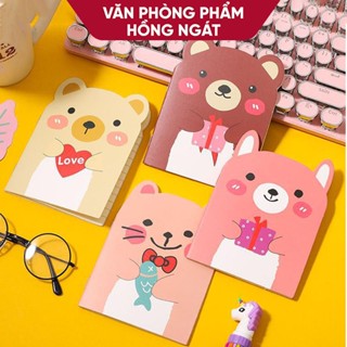  Sổ tay cute hình gấu set 10 quyển sổ tay ghi chú mini cute dễ thương giá rẻ kẻ ngang đẹp nhỏ gọn bỏ túi S01 