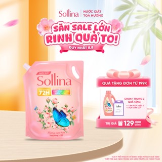 Nước Giặt Quần Áo Sollina 3,2KG/ Túi & 1L/Chai - Hương Nước Hoa Italy Lưu Hương 72H, Công nghệ Khoá Màu Nano