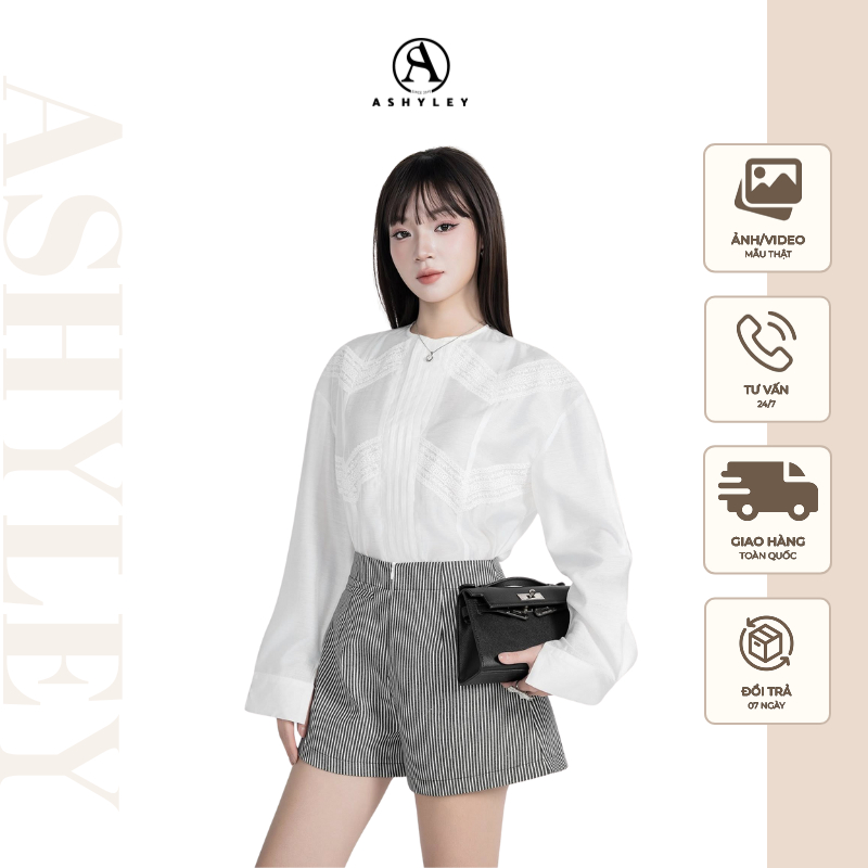 [Lẻ áo] Ashyley Tommy Top - Áo nẹp xếp ly