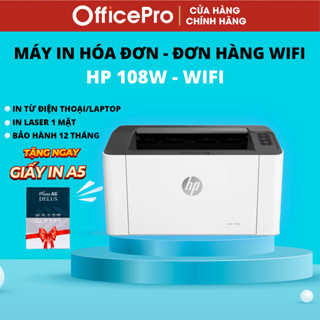  Máy in hóa đơn đơn hàng wifi HP 108w  tặng kèm giấy A5  