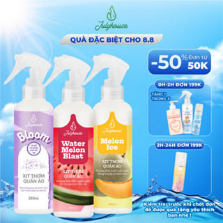 Xịt thơm quần áo JULYHOUSE 20ml/280ml chiết xuất tinh dầu thiên nhiên thơm mát