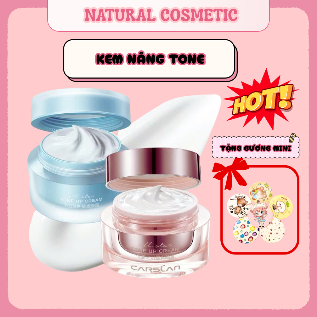 Kem nâng tông da Carslan kem lười trang điểm Kem lót che khuyết điểm hiệu quả Makeup nâng tông 50g