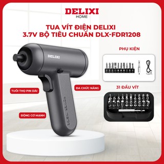  Tua Vít Điện DELIXI Sạc Pin 1500mAh Máy Khoan Vặn Vít Cầm Tay Tự Động Mini 12 Đầu Vít Tuốc Nơ Vít 