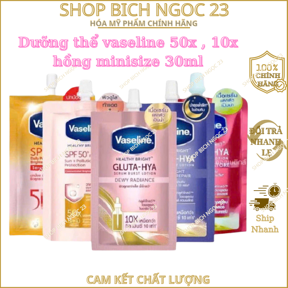 Dưỡng thể vaseline 50x , 10x hồng minisize 30ml