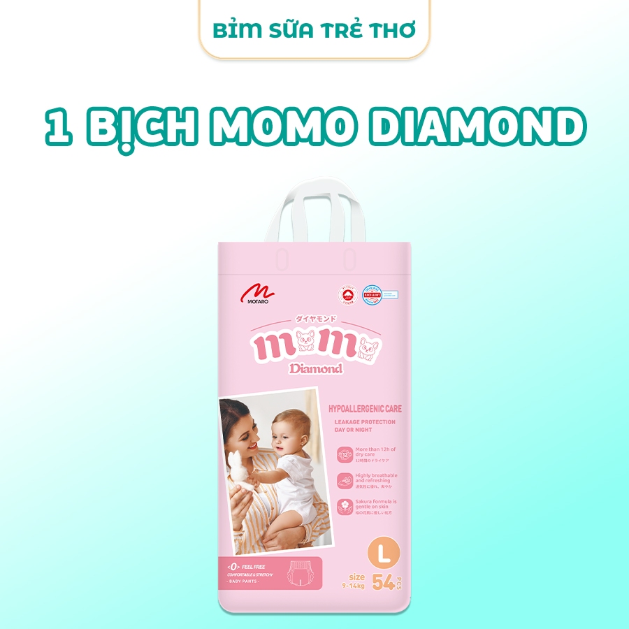 Bỉm MOMO DIAMOND Bản Mới Đủ Size Dán NB - S - M, Quần M - 4XL